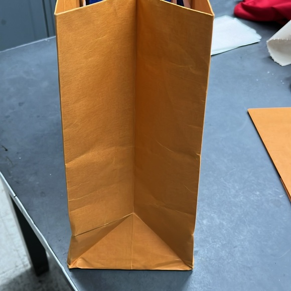 Large Louis Vuitton shopping bag with blue fabric handles - Picture 3 of 7